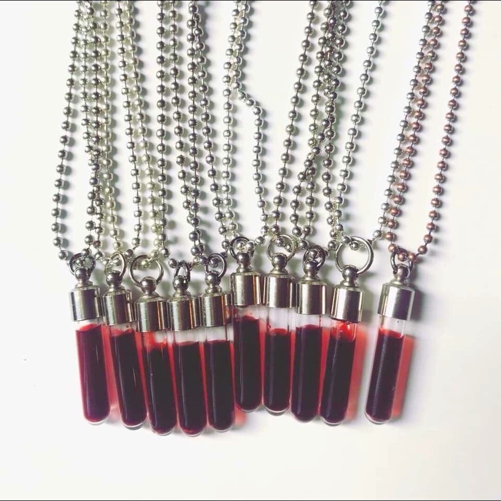 Vampire blood vial (faux/fake) Halloween necklace